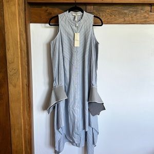 BCBGMaxAzria Runway cold shoulder shirt dress